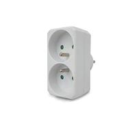 Velamp ADAT-FR-1- Biplite 2 x 2-Pole Electrical Sockets with Earth 2 x Front Outlets - 16A White