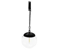 Velamp Decorative Solar Pendant Light, 10cm Diameter Outdoor LED Solar Light. Warm 3000K Light with a Filament Effect. Perfect for Gardens, terraces, gazebos, Balconies...