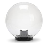 Velamp Garden Globe, 200mm Outdoor Lamppost, E27 Socket, LED Compatible, IP44 Waterproof, Sphere for Gardens, Parks, Condominiums, Terraces. Transparent