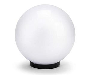 Velamp Garden Globe, 200mm Outdoor Lamppost, E27 Socket, LED Compatible, IP44 Waterproof, Sphere for Gardens, Parks, Condominiums, Terraces. White