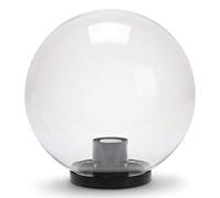 Velamp Garden Globe, 300mm Outdoor Lamppost, E27 Socket, LED Compatible, IP44 Waterproof, Sphere for Gardens, Parks, Condominiums, Terraces. Transparent
