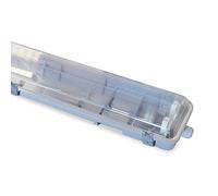 Velamp IP65 Waterproof Outdoor Ceiling Light for 2 LED Tubes. Garden Light. Pre-Wired. Easy Installation. Length: 127.5cm.