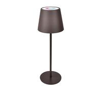 Velamp Josephine Rechargeable LED Table Lamp IP44-200 Lumens Touch Dimmer White and RGB Light 10 Hours Battery Life Corten Metal