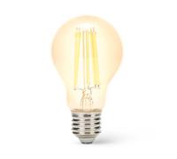 Velamp LED Filament Bulb, A60 Drop, E27 Base, 7W (806 lumens Equivalent to 60W), 2700K Warm White Light, Transparent Glass, 330° diffused Beam