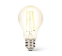 Velamp LED Filament Bulb, A60 Drop, E27 Base, 7W (806 lumens Equivalent to 60W), Natural White Light 4000K, Transparent Glass, 330° diffused Beam