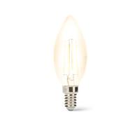 Velamp LED Filament Bulb, Olive C35, Edison E14 Base, 4W (470 lumens Equivalent to 40W), Natural White Light 4000K, Transparent Glass, 330° diffused Beam
