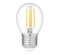 Velamp LED Filament Bulb, P45 Sphere, E27 Base, 4W (470 lumens Equivalent to 40W), 2700K Warm White Light, Transparent Glass, 330° diffused Beam