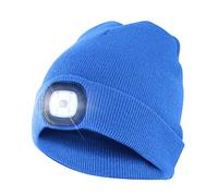 Velamp Lighthouse 100 Lumen Rechargeable Washable LED Front Light Beanie Hat for Camping Jogging Work Unisex Adults Sky Blue Single