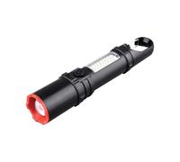 Velamp Magmum Rechargeable LED Flashlight 3W - 250 lumens - with Zoom Function and White/red Side Lantern - dimmable Light, Built-in Battery and USB-C Cable Included