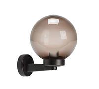 Velamp Outdoor Wall Light with PMMA Sphere, 200mm, E27 Socket, LED Compatible, IP44 Waterproof, for Gardens, Parks, condominiums, terraces, Smoked