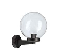 Velamp PMMA Outdoor Sphere Wall Light, 200mm, E27 Socket, LED Compatible, IP44 Waterproof, for Gardens, Parks, condominiums, terraces, Transparent