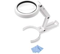Velamp Portable Magnifying Glass 5X / 11X. Tabletop or Handheld Magnifying Glass with 8 LEDs. Professional Light for Senior Reading, Hobbies, and Crafts.