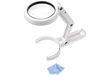 Velamp Portable Magnifying Glass 5X / 11X. Tabletop or Handheld Magnifying Glass with 8 LEDs. Professional Light for Senior Reading, Hobbies, and Crafts.