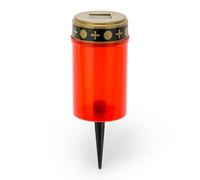 Velamp Solar-Powered LED tealight, 12 cm, red with red Flashing Light. with Switch, Batteries Included.