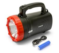 Velamp Super Bright 1W Rechargeable LED Spotlight. Powerful Professional 100-lumen LED Flashlight. Range: 150m, 3 Hours of Light. IP43 Waterproof. for Camping, Fishing, Hiking, and Emergencies.