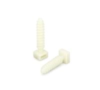 VELAMP White Nylon 6.6 Cable Tie Anchors, Set of 100, for Cable Ties up to 9 mm, Cable Clips with Dowel for Electrical Wiring, Installations and Professional Installations