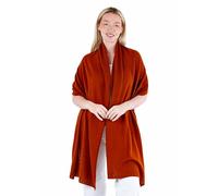 Velanio Cashmere 100% Cashmere Knitted Wrap Pashmina Shawl Extra Large Scarf Stole for Women Travel, Rust, Large