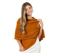 Velanio Cashmere Luxury Knitted Wrap Travel Shawl Scarf, Pashmina Stole, All-Season Scarf for Women Cashmere Wool Blend, Sienne, Large