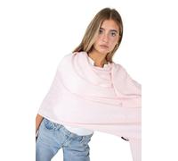 Velanio Cashmere Luxury Knitted Wrap Travel Shawl Scarf, Pashmina Stole, All-Season Scarf for Women Cashmere Wool Blend, Pale Pink, Large