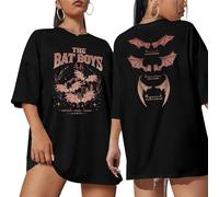 Velari Shirt Women Oversized Vintage Book Tshirt The Night Court T-Shirt Bat Boys Graphic Tee Bat Bookish Book Lover Tops, Night Black, M
