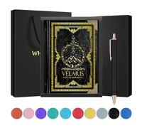 Velaris The City of Starlight A5 Size Lined Journal Acotar Velaris Gift Bookworm Gift Bookish Journal The Night Court Gift for Book Lover With A Random Color Pen，1 Pack (Black),(VELARIS -Black)