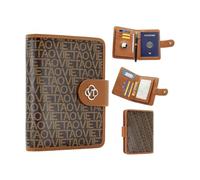 VelaStyle Passport Holder Wallet Bag with AirTag Holder, Card Slots Passport Solt Ticket Cash Solt, Photo Solt Sim Card Pen Slot., Brown, Vintage