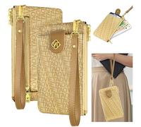 VelaStyle Phone Bag with Card Holder,Multi-Card Slots,Cash Compartment, Zipper Purse, Photo Slot Zipper Big Bag - Apricot