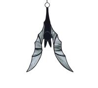 Velasyart Bat Stained Glass Window Hangings,Suncathers, Larger Halloween Bat Ornaments Spooky Home Decoration