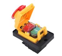 VELATEMOR 16A 4 Pin Electromagnetic Switch Emergency Stop Push Button Switch for Electrical Panel Power Tool Woodworking Machine