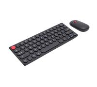 VELATEMOR 2.4G Wireless Keyboard and Mouse Combo, Retro Keycaps 64 Keys Keyboard Click Soft, Auto Sleep Mode, 1200dpi Adjustable Wireless Mouse with Receiver for WINDOWS OS X (Black)