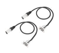 VELATEMOR 2 Pcs XLR Pass Through Cable, No Solder D Type XLR Cable Mic Feed Pass Thru Converter for Stage Box Patch Panel Floor Box (Silver)