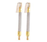 VELATEMOR 2pcs Tire Inflator Hose Adapter 5in Stainless Steel Hose M8 Thread Tire Inflator Extension Tube Quick Inflation for Car Motorcycle