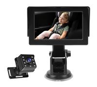 VELATEMOR 360° Rotatable Baby Car Camera with 1080P Resolution, Night Vision, and Wide Viewing Angle for Infant Monitoring - Ideal for Family Trips