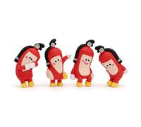 VELATEMOR 4 Pcs Desk Firefighter Figurines, Funny Computer Decor, 3D Craft Sculpture, Creative Desks Toy Figures, Mini Desk Ornaments, Monitor Decors for Vehicle & Office Decor