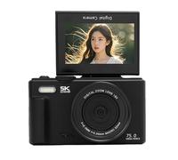 VELATEMOR 5K Digital Camera 75MP with WiFi, 18X Zoom Autofocus, 3 Inch Flip Screen, Vlogging Camera with 32GB Card & 2 Batteries for Travel Photography (Black)