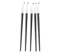 VELATEMOR 5pcs Bent Eyeliner Brush Set, Fine Define Eyeliner Brush, Soft Fiber Hair, Portable Design, for Powder Rooms