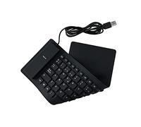 VELATEMOR 84 Keys Keyboard Spanish, USB Wired Keyboard Portable, Soft Silicone Foldable, Mute, and, Easy to Store and Carry. Black