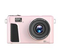 VELATEMOR 8K Digital Camera for Photography WiFi 88MP, 3 Inch Ultra HD 180° Flip Screen with 18x Zoom Auto Focus Travel Camera, Multiple Filters Fill Light for Live Streaming (Pink)