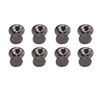 VELATEMOR 8pcs 1:12 Scale Metal Round Head Dollhouse Knobs | Simple Style Miniature Handle Pulls for Door (Black)