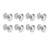 VELATEMOR 8pcs 1:12 Scale Metal Round Head Dollhouse Knobs | Simple Style Miniature Handle Pulls for Door (Silver)