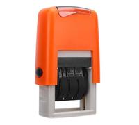 VELATEMOR Adjustable English Date Stamp Quick Drying Clear Stamping Stamp for Study Work Crystal Clear Quality Design (Orange)