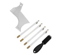 VELATEMOR Beard Shaper Template Kit for Home or Travel Grooming with 4 Barber Pencils and Beard Brush for Perfect Contours (White)