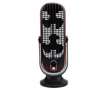 VELATEMOR Desk Tower Fan Powerful Dual Fans 5 Speeds LED Display USB Rechargeable Portable for Home Office Bedroom Dorm ABS White 1 Pc (Black)