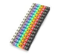 VELATEMOR Digital Number Tube Wire Label Marker for Efficient Cable Fixation 100Pcs Cable Markers for 0.75-6mm² Wire Diameters in Various Sizes and Colors (150PCS KCM-1.5MM 1.5 Square)