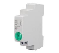 VELATEMOR DIN Rail LED Indicator Light Compact Signal Lamp for Distribution Box AC DC, PC Material, Suitable System for Circuit Control Systems (Green)