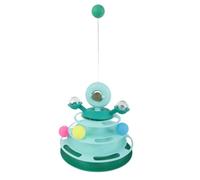 VELATEMOR Feather Toy for Cats Easy Assembly 3 Ball Tracks Safe and Durable for the Whole Family Indoors Material: PP (Green #14)