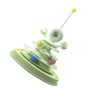 VELATEMOR Feather Toy for Cats Easy Assembly 3 Ball Tracks Safe and Durable for the Whole Family Indoors Material: PP (Green #13)