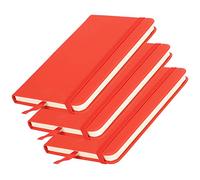 VELATEMOR Hardcover Notebook with Strap, Portable Size (Red)