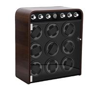 VELATEMOR LED Display Watch Winder Box | 9 Slots Quiet 5 Rotation Modes for Automatic Mechanical Watches Home Desktop