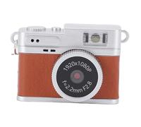 VELATEMOR Mini Digital Camera WITH 0.96 Inch Color Screen, 1080P keychain Camera small Retro Camera, with 4 Filters, LED Flash, 32GBMemory Card (Brown)